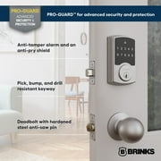 Brinks Electronic Touchpad Deadbolt with Pro-Guard, Transitional, Satin Nickel