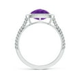 thumbnail image 2 of ANGARA Natural Cushion 2.5 ct Amethyst Twisted Rope Ring with Diamond Halo in 14K White Gold for Women (Size-8mm) | February Birthstone, Anniversary, Jewelry Gift for Women | Natural Amethyst Ring, 2 of 8