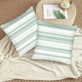 thumbnail image 3 of Set of 2 Throw Pillow Covers 18x18 Inch Watercolor Soft Sage Green Stripes Home Decor Pillowcases Square Cushion Covers for Sofa Bed Cuch, 3 of 5