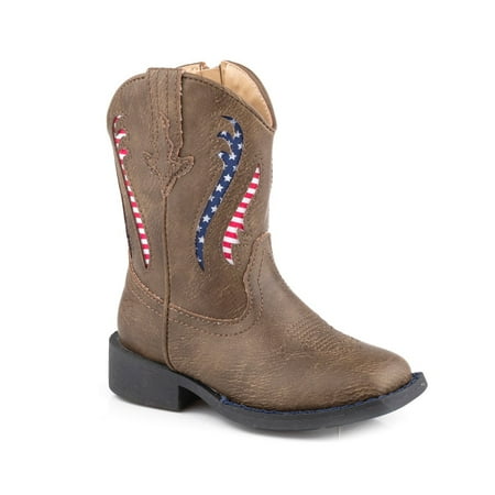 

Roper Toddler Boys Liberty Patriotic Square Toe Cowboys Casual Boots Mid Calf
