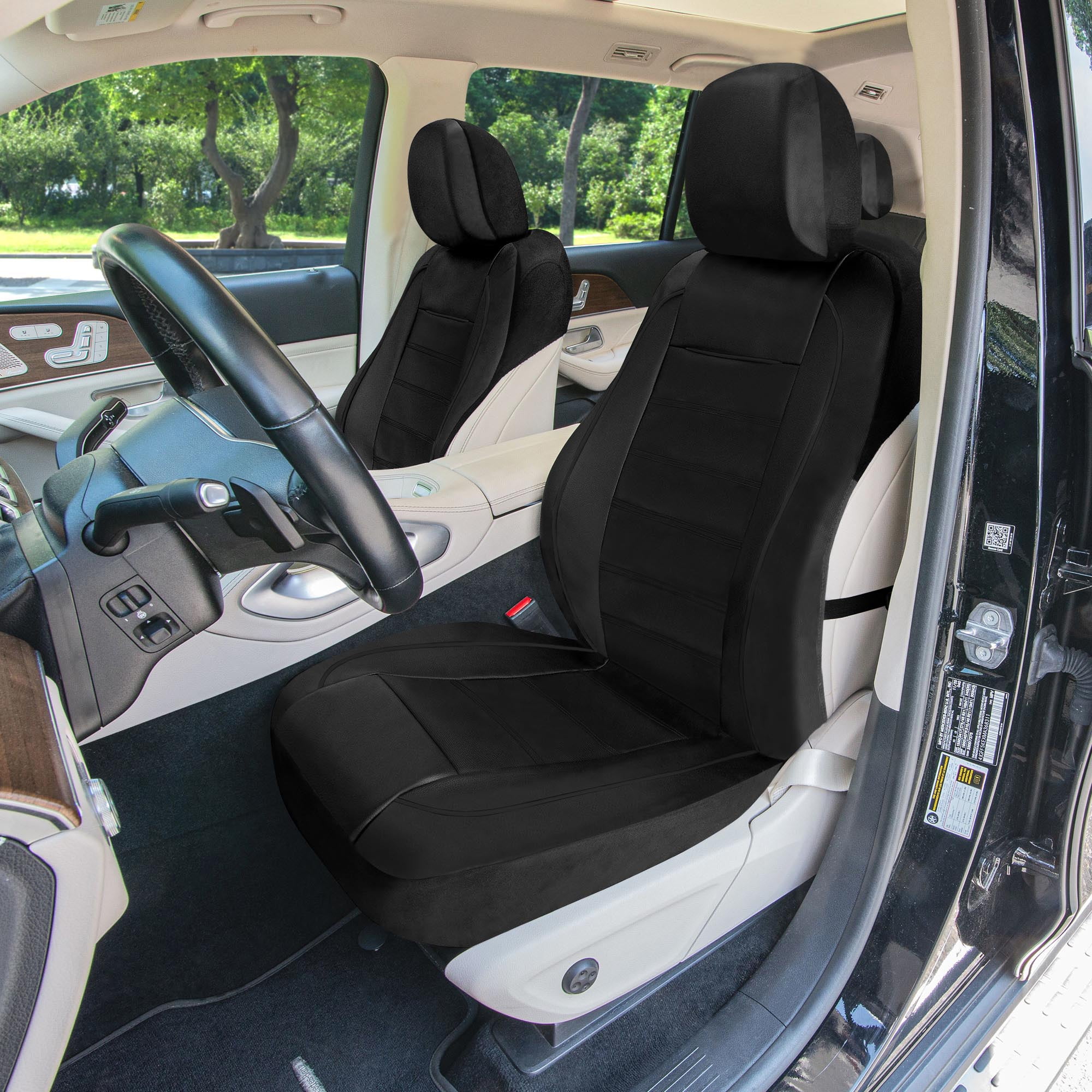 Universal Fit Car Seat Cover – Full Set of Automotive Car Seat Covers, Premier Leatherette Seat Covers, Water-resistant Seat Protector for Cars, Trucks, SUVs and Vans