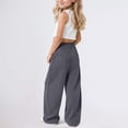 thumbnail image 4 of WhouRiu Girls Casual Sweatpants Solid Color Elastic Waist Baggy Wide Leg Jogger Pants Kids Comfortable Daily Trousers With Pockets,4-5 Years, 4 of 9