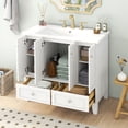 thumbnail image 3 of 36'' Bathroom Vanity Cabinet with Resin Sink, Freestanding Solid Wood Storage Cabinet with 4 Soft Closing Doors and 2 Drawers, 3 of 8