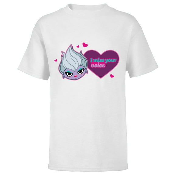 Disney Villains Ursula I Miss Your Voice Valentine’s Day - Short Sleeve T-Shirt for Kids - Customized-White