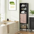 thumbnail image 4 of Costway 57" Bathroom Tall Cabinet with 1 Door and 4 Shelves Freestanding Floor Cabinet Black, 4 of 10