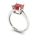 thumbnail image 2 of Solitaire Engagement Ring for Women - 2ct Natural Garnet in 14K White Gold Promise Ring, 2 of 6