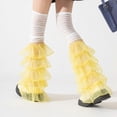 thumbnail image 2 of Yuanlong Women's Stackable Socks Lace Trimmed Color Block Over-the-Knee Sock Lightweight Cute And Cool Y2K Style Hosiery, 2 of 4