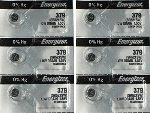 SR521SW Silver Oxide Battery Pack of 5 Energizer 379 