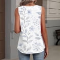 thumbnail image 7 of Bbyeadc Tank Tops for Women Sleeveless Pleated Tank Top Loose Fit Floral Print Shirt Comfortable Beach Travel Everyday Wear,White (XXL), 7 of 7