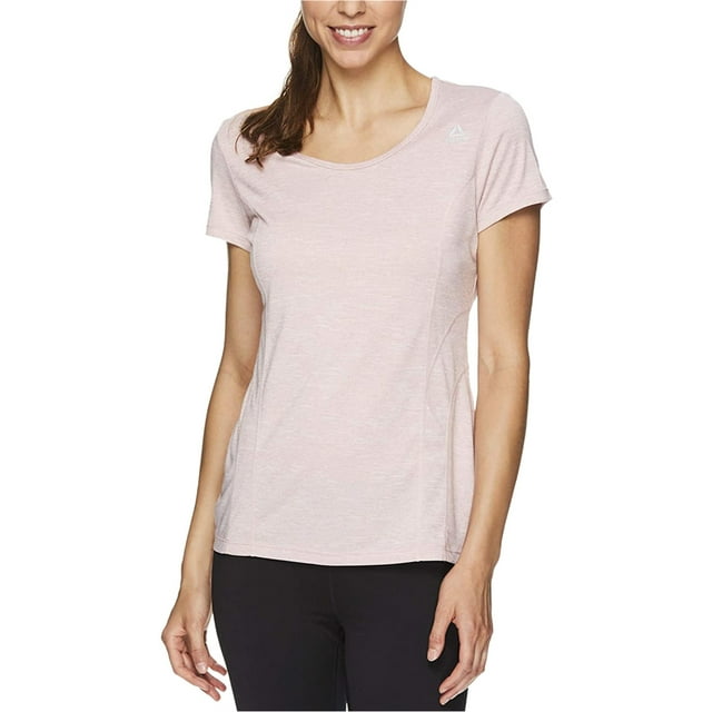 Reebok T-Shirt de Base Chiné à Varices pour Femmes, Rose, Moyen