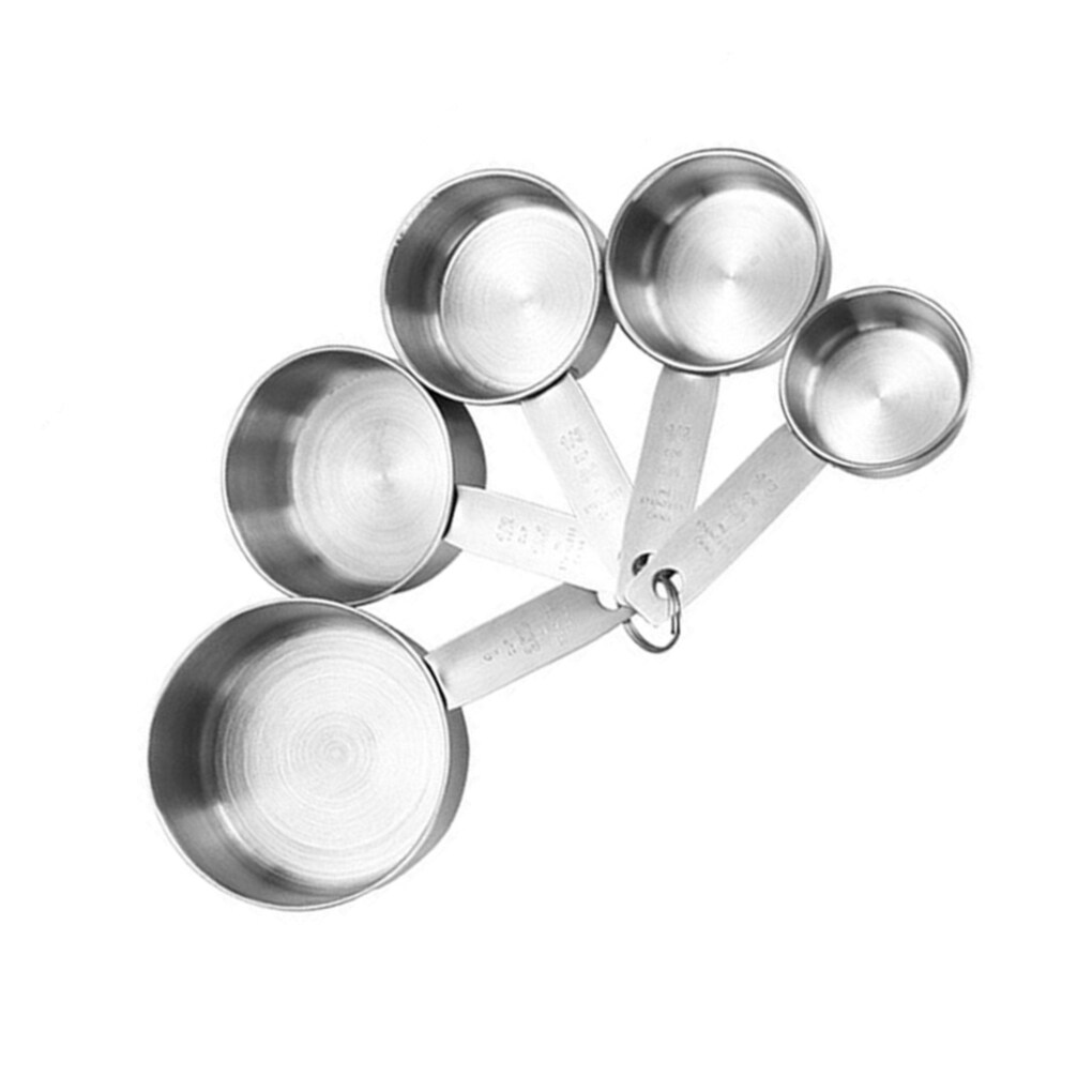 5Pcs Measuring Cups Kit Measuring Cups Set Stainless Steel Kitchen Seasoning Baking Tool with Scale by ROBOT-GXG - image 2 of 9
