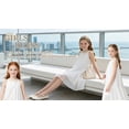 thumbnail image 5 of Girls Summer Dress Halter Neck Flower Girl Party Dress Embroidered Sleeveless Tiered Chiffon Sundress for Kids, White, Sizes 9-10Y, 5 of 7