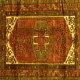 thumbnail image 1 of Ahgly Company Machine Washable Indoor Square Persian Yellow Traditional Area Rugs, 8' Square, 1 of 4