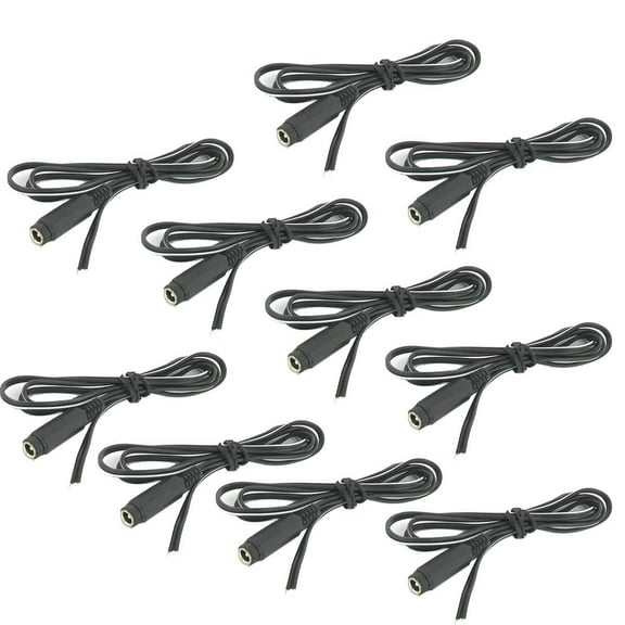 VideoSecu 10 Pieces of Female DC Power Pigtail Cord Wire Plug for CCTV Security Camera Surveillance 1VF