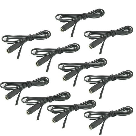 VideoSecu 10 Pieces of Female DC Power Pigtail Cord Wire Plug for CCTV Security Camera Surveillance 1VF