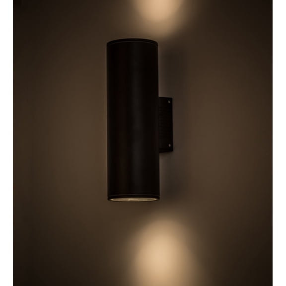 Meyda Tiffany 174618 Cilindro Hayden 2 Light 18" Tall Wall Sconce - Black Textured