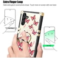 thumbnail image 3 of for Samsung Galaxy A14 Case for Women,Rivet Metal Corner Design Phone Case Cover with Bling Diamond Ring Suitable for Samsung Galaxy A14 4G/ 5G 6.6" BF-Pink Butterfly, 3 of 18
