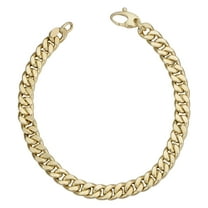 KoolJewelry Mens 14k Yellow Gold Curb Bracelet (6.2 mm, 8.5 inch)