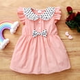 thumbnail image 2 of Baby Girl Clothes Baby Girl Dress Ruffle Sleeve Polka Dots Collar Dress Baby Girl Summer Dress Cute Bowknot Pink Dress 18-24 Months, 2 of 7