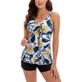 thumbnail image 1 of Avamo Women 2 Piece Tankini Swimsuit Set Floral Print Beachwear Bathing Suit V Neck Swimwear, 1 of 6