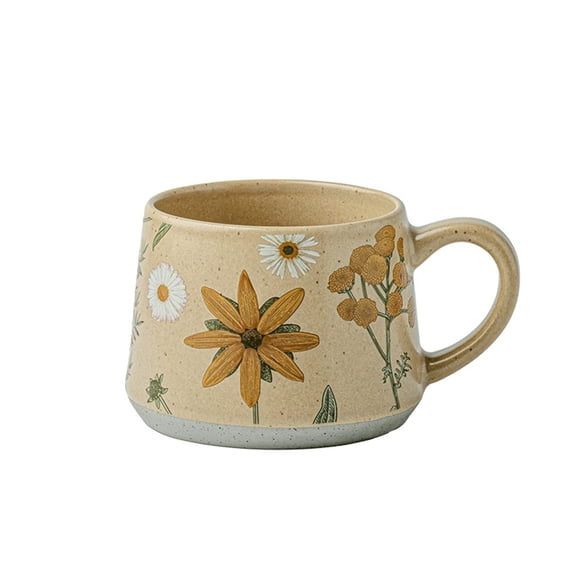 Taza de café de cerámica con diseño de flores, capacidad de 355 ml, juego de 1 for oficina, pareja, pareja