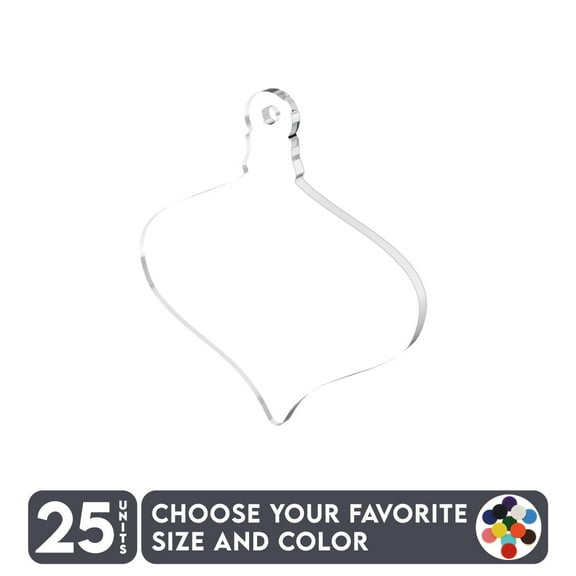 25 Units Acrylic Christmas Ornaments Bubble Soto 1/8" Thick – Clear or Solid Color – (Size 2.5") Made in USA