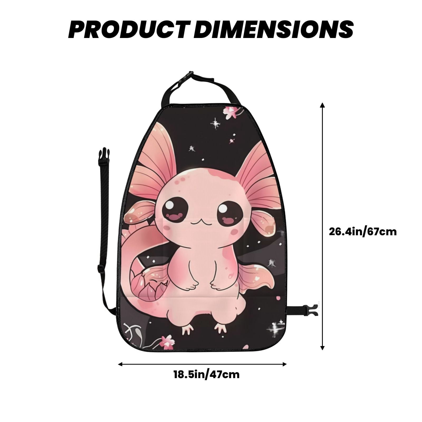 Xecao Cute Axolotl Sakura Blossoms B Pattern Car Seat Back Protector 2 Pack Large Capacity Pocket, Kick Mats Back Seat Protector