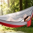 thumbnail image 4 of Portable Mesh Hammock with Spreader Bars and Carrying Bag, Breathable and Easy to Install for Camping, Backyard and Patio, 4 of 5