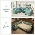 thumbnail image 6 of HONBAY 111.4” Modular Sectional Pull-Out Sofa Bed Oversized U-Shaped Convertible Sleeper Couch for Living Room, Aqua blue, 6 of 9