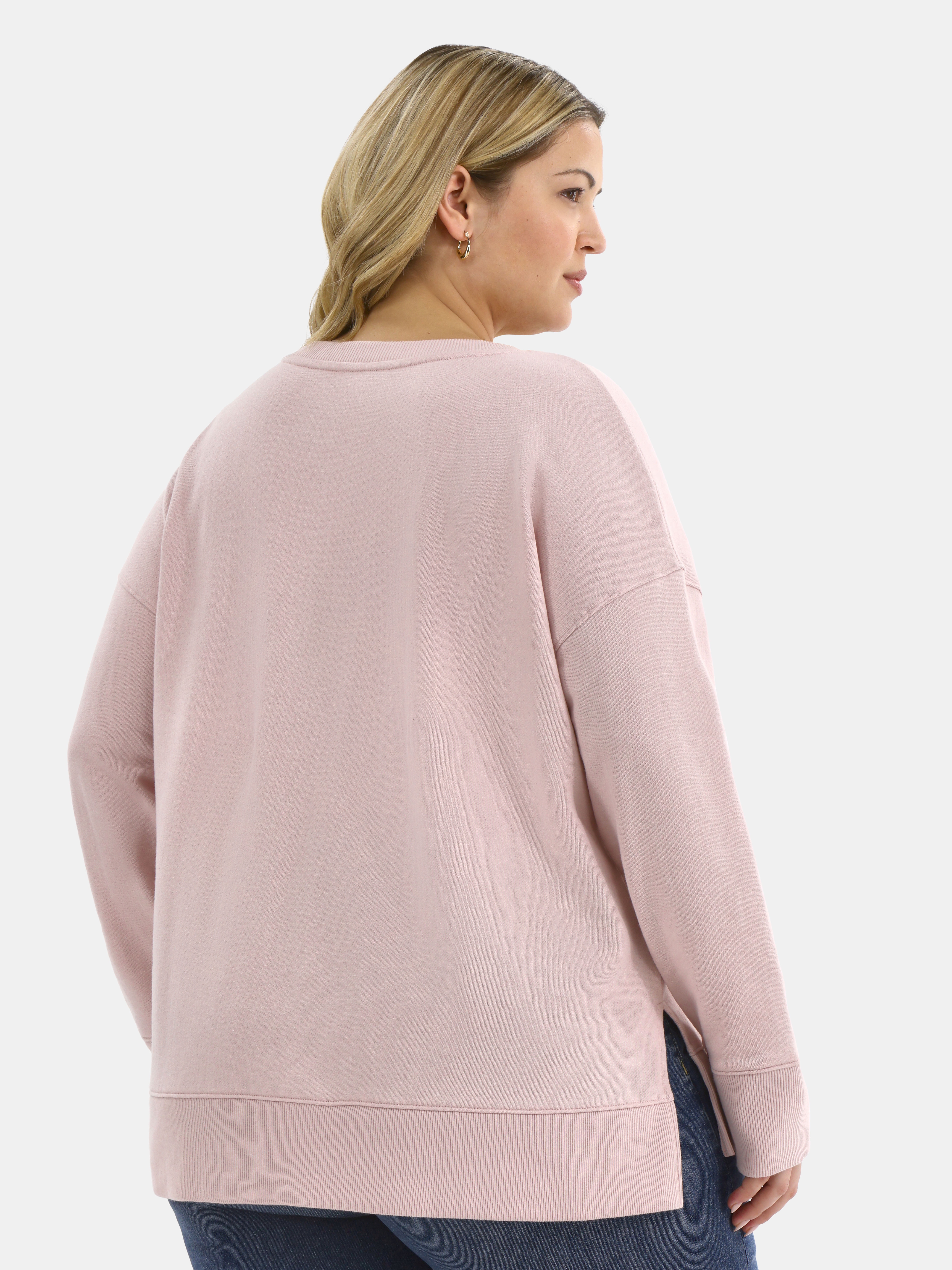 Time and Tru Women's Tunic Sweatshirt with High-Low Hem, Sizes XS -4X