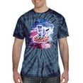 thumbnail image 2 of Wild Bobby, Cute Trippy Space Cat Riding Pizza, Animal Lover, Tie-Dye Tees, Spiral Navy, Small, 2 of 3