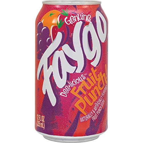 Faygo Fruit Punch 12 oz Cans Soda Pop Drink, Quantity of 12