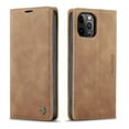 thumbnail image 2 of CaseMe Leather for iPhone 12 Pro Case, Flip Wallet Leather Case with Card Holder Magnetic Closure Shockproof Kickstand Protective Phone Cases Cover for iPhone 12 Pro,Brown,For iPhone 12 Pro, 2 of 12