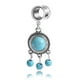 thumbnail image 4 of Exquisito doble altavoz turquesa colgante pendiente expansión joyería piercing (0.709 in), 4 of 8