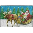thumbnail image 4 of Dreamtimes Christmas Santa Claus Non-Slip Area Rug 36"x24", Winter Snow Tree Floor Carpet Comfort Floor Mats Decor for Indoor Front Porch,Living Room, Bedroom,Kitchen, 4 of 7