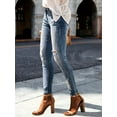 thumbnail image 6 of Womens Distressed Skinny Jeans Washed Pocketed Slightly Stretchy Denim Pants for Casual Everyday Fashion Wear Daily, 6 of 13