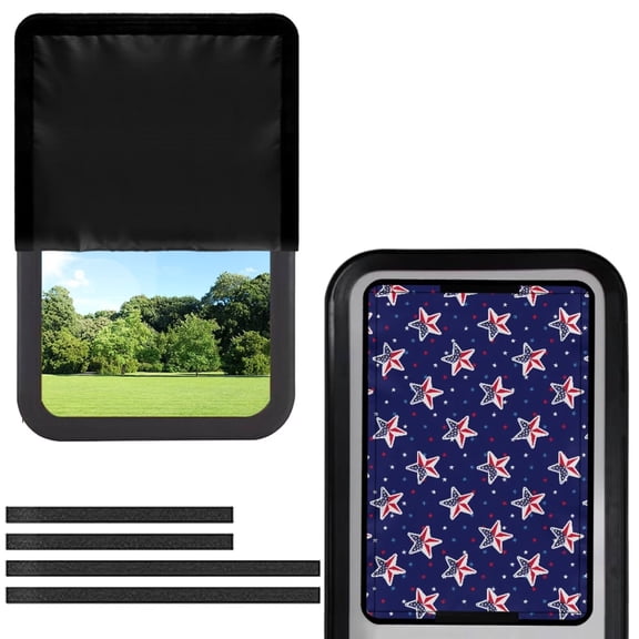Psesaysky RV Door Window Shade Cover American Stars Blackout RV Door Window Shades Camper Sunshade Privacy Protection Travel Trailer Motorhome Sun Shade Accessories, 26 x 17.3 inches