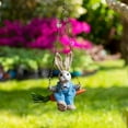 thumbnail image 2 of Easter Bunny Pendant Rustic Collectable Craft Artwork Swing Rabbit Hanging Decor Male, 2 of 8