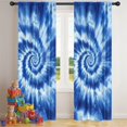 thumbnail image 5 of Blackout Kids Curtains,Blue White Tie Dye Spiral Pattern Childrens Insulated Curtains Set Of 2,Bedroom Essentials,Toddler Room Decor 42"x84", 5 of 5