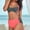 Pink, variant on MSJUHEG High Waisted Bikini Sets for Women,Tummy Control Bikini for Women,Summer Swimsuit,Boho Swimsuits for Women,Halter String,Knot Front,Bathing Suit for Women Bikini Blue L