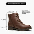 thumbnail image 2 of Vepose Women's Ankle Boots Fashion Booties Low Heel Lace up Ankle Boots for Women, Cognac, 08, 2 of 6