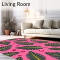 thumbnail image 2 of ODIKA 2'x3' Machine Washable Non-Slip Area Rug, Ornate Holiday Leaf Arrangement with Pine Sprigs and Classic Berry Clusters High Traffic Rug, Pink, 732291, 2 of 7