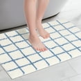 thumbnail image 2 of Unique Bargains Checkered Non Slip Bath Mats Soft Fluffy Absorbent Bathroom Rugs Blue 16" x 24", 2 of 6