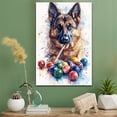 thumbnail image 2 of German Shepherd Dog Stretched Canvas Size 8x12 – Billiards Theme Dog Art for Wall, German Shepherd Dog Playing Billiards Wall Art, Dog Lover Canvas Decor, 2 of 5