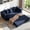 Blue, variant on Leumius 76" Convertible Sofa Bed,Corduroy Boneless Couch with Cup Holders & Pocket,2-in-1 Sleeper Sofa Pull-out Couch Bed with 5 Pillows, Living Room, Small Spaces, Bedroom, No Assembly,Black