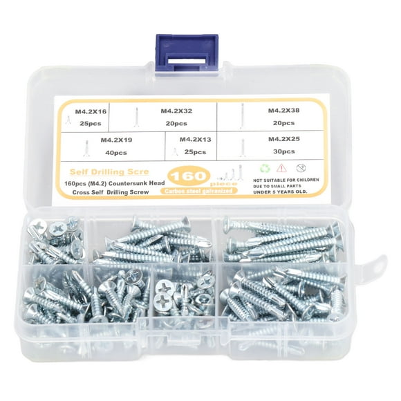Fastening Parts160Pcs Self Drilling Screws Self Drilling Screwsfor Wood Self Drilling Screws Assortment Kit Proven Performance