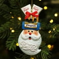 thumbnail image 3 of Northlight 3.75" Glittered Santa Head Balancing Pepsi Christmas Ornament - White/Blue, 3 of 3