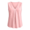 thumbnail image 6 of GZWYHT Women's V Neck Tank Top Soft Summer Sleeveless Shirt Casual Loose Fit T-Shirt Breathable Comfortable Women's T-Shirt Pink 2XL, 6 of 7