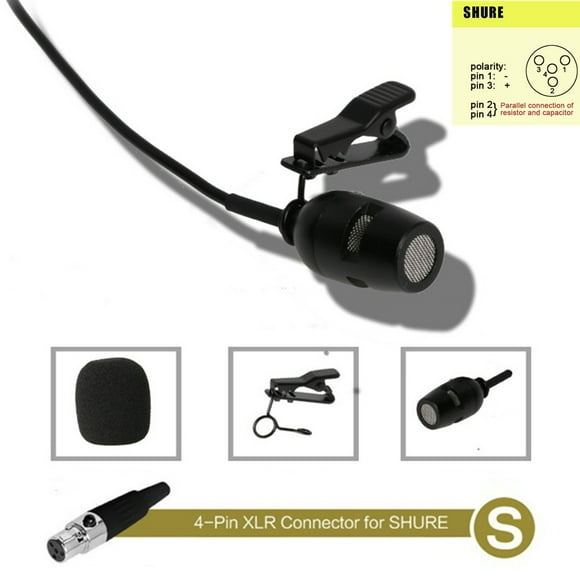 Mosiee Mini Wired External Microphone Portable Microphone 3.5Mm Lavalier Lapel Microphone For Sennheiser For Shure Wireless Black