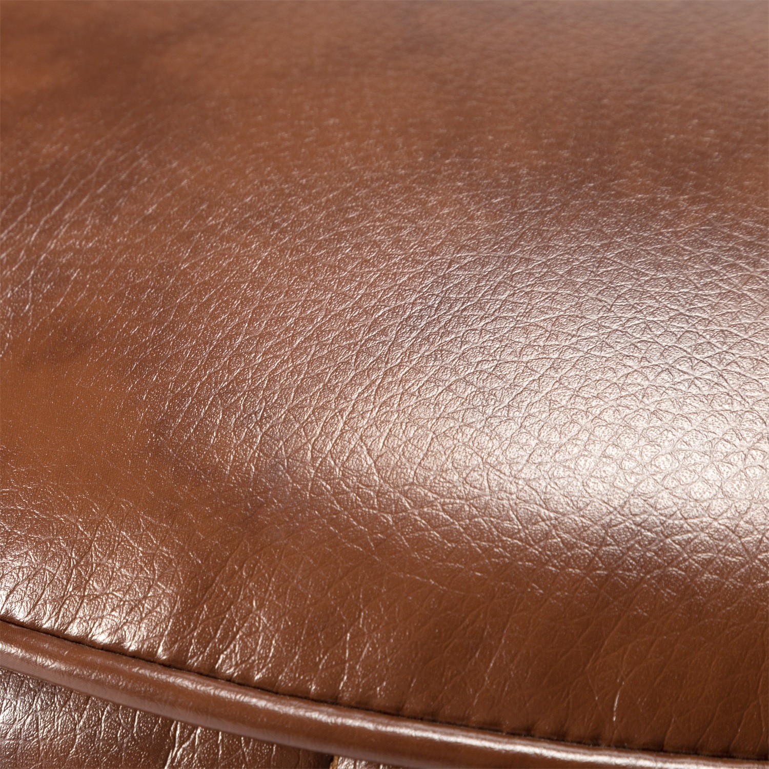 Kadyn 16.5" Round Ottoman, PU Upholstered Footstool for Living Room, Modern Round PU Ottoman for home, Brown Kadyn 16.5" Round Ottoman, PU Upholstered Footstool for Living Room, Modern Round PU Ottoman for home, Brown